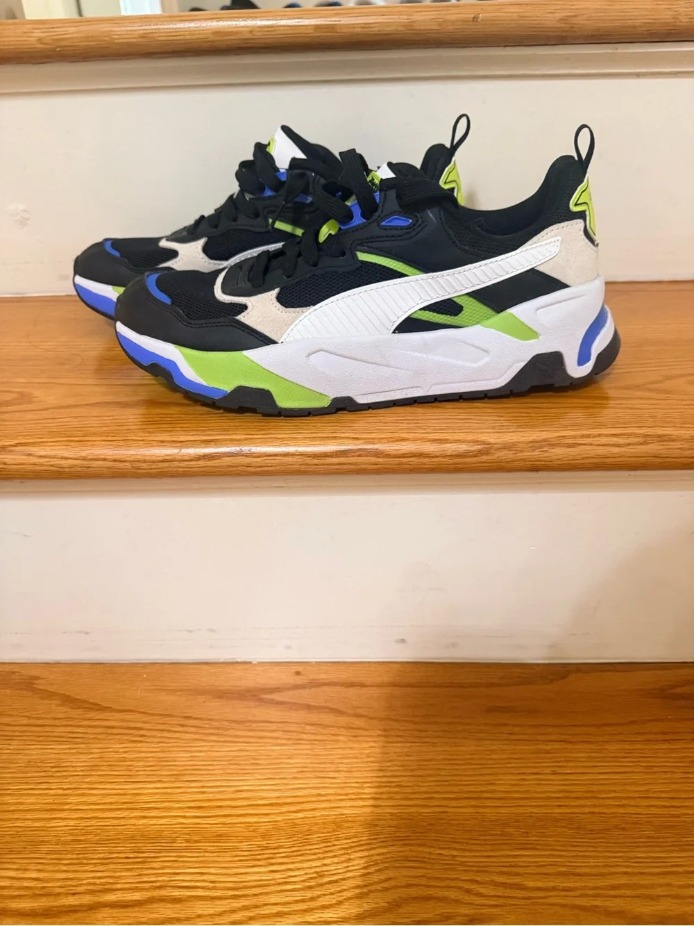 Puma Black Sneakers with Blue & Lime Accents